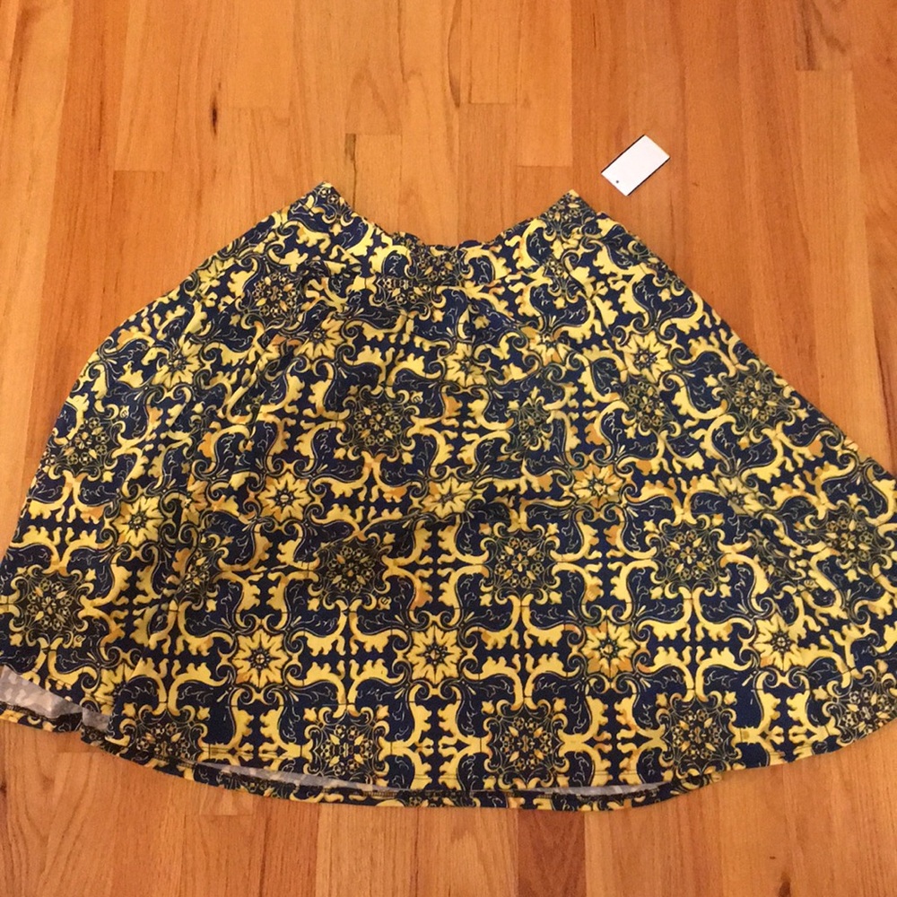 Yellow and blue LuLaRoe Madison Skirt